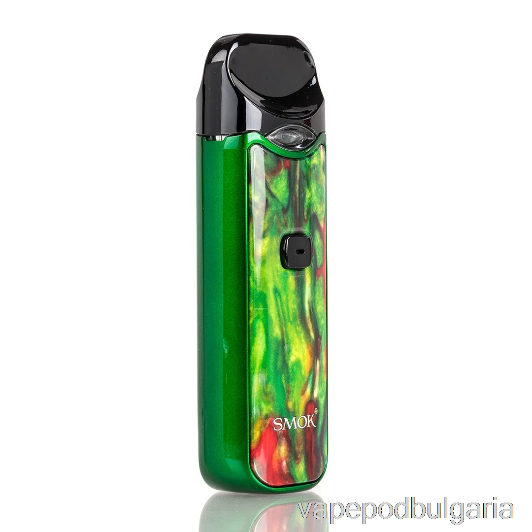 Vape 10000 Дръпки Smok Nord 15w Pod Kit Green / Red Resin